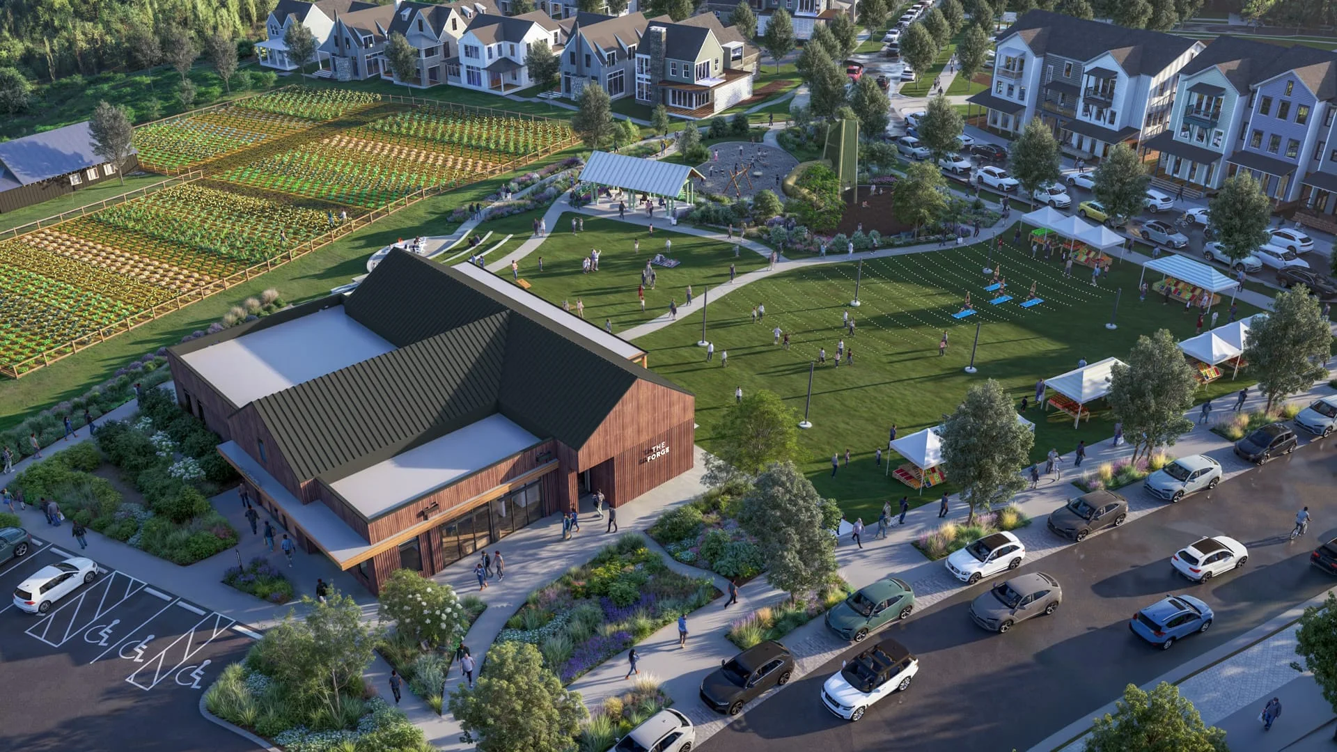 The River District aerial view Catawba River Charlotte